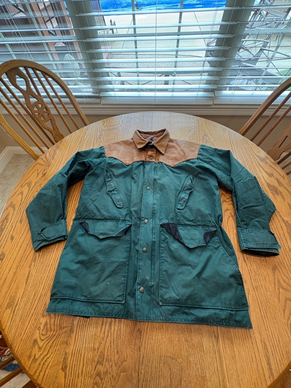 Schaefer Outfitter Mens Ranger Brush Field Barn Jacket Leather Collar Vintage S